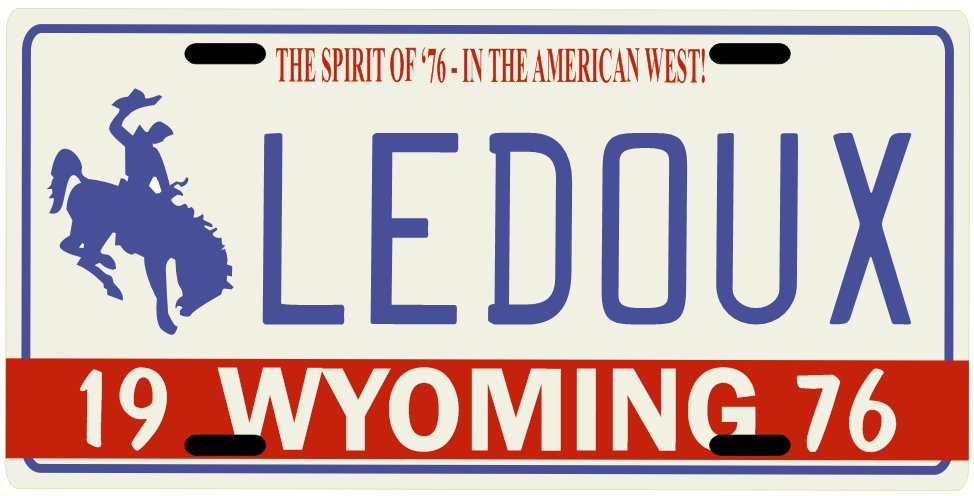 Chris Ledoux Wyoming Cowboy 1976 License plate Chris Ledoux Wyoming Cowboy 1976 License plate