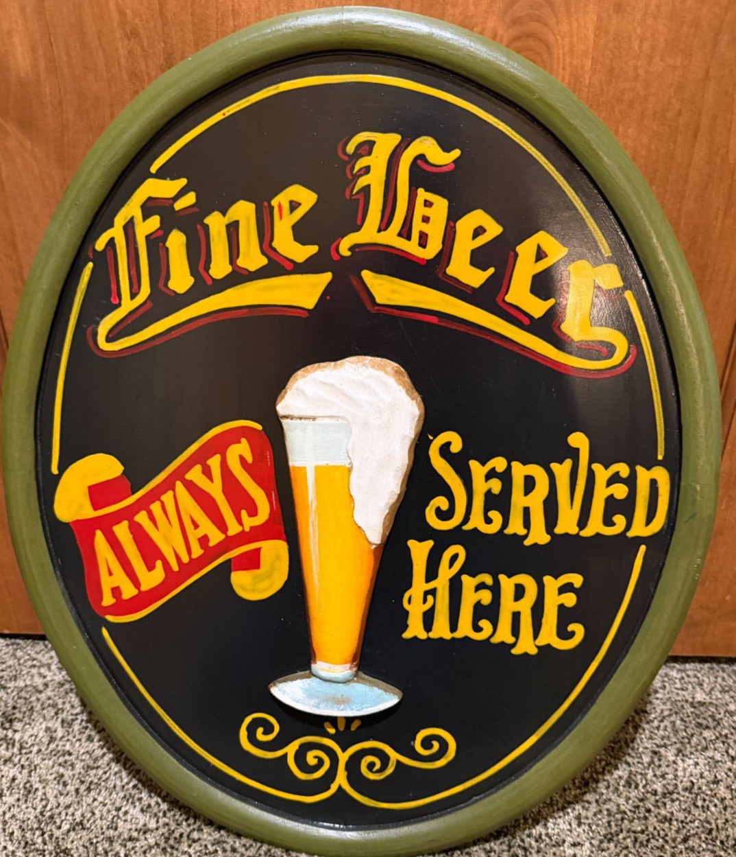 Very Nice RAM Game Room Pub 3D Sign-Fine Beer  19.5\
