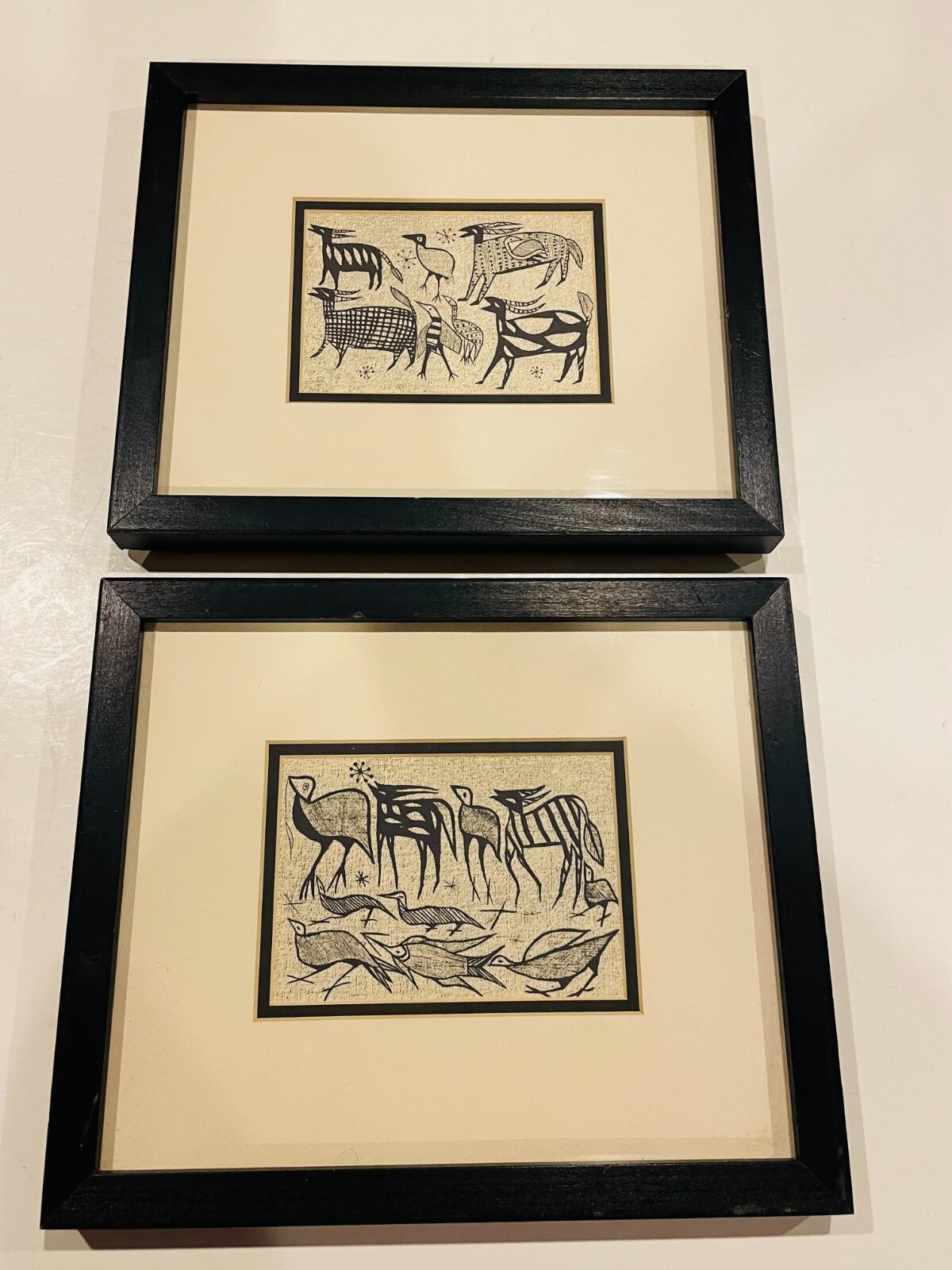 Korhogo Senufo Ivory Coast Vintage Framed Prints 10 x 12”- Set of 2