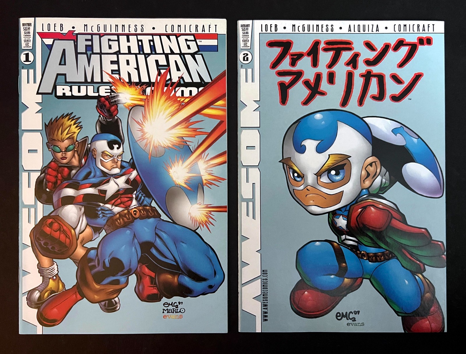 FIGHTING AMERICAN: RULES OF THE GAME #1, 2 Hi-Grade ED McGUINNESS Awesome 1997