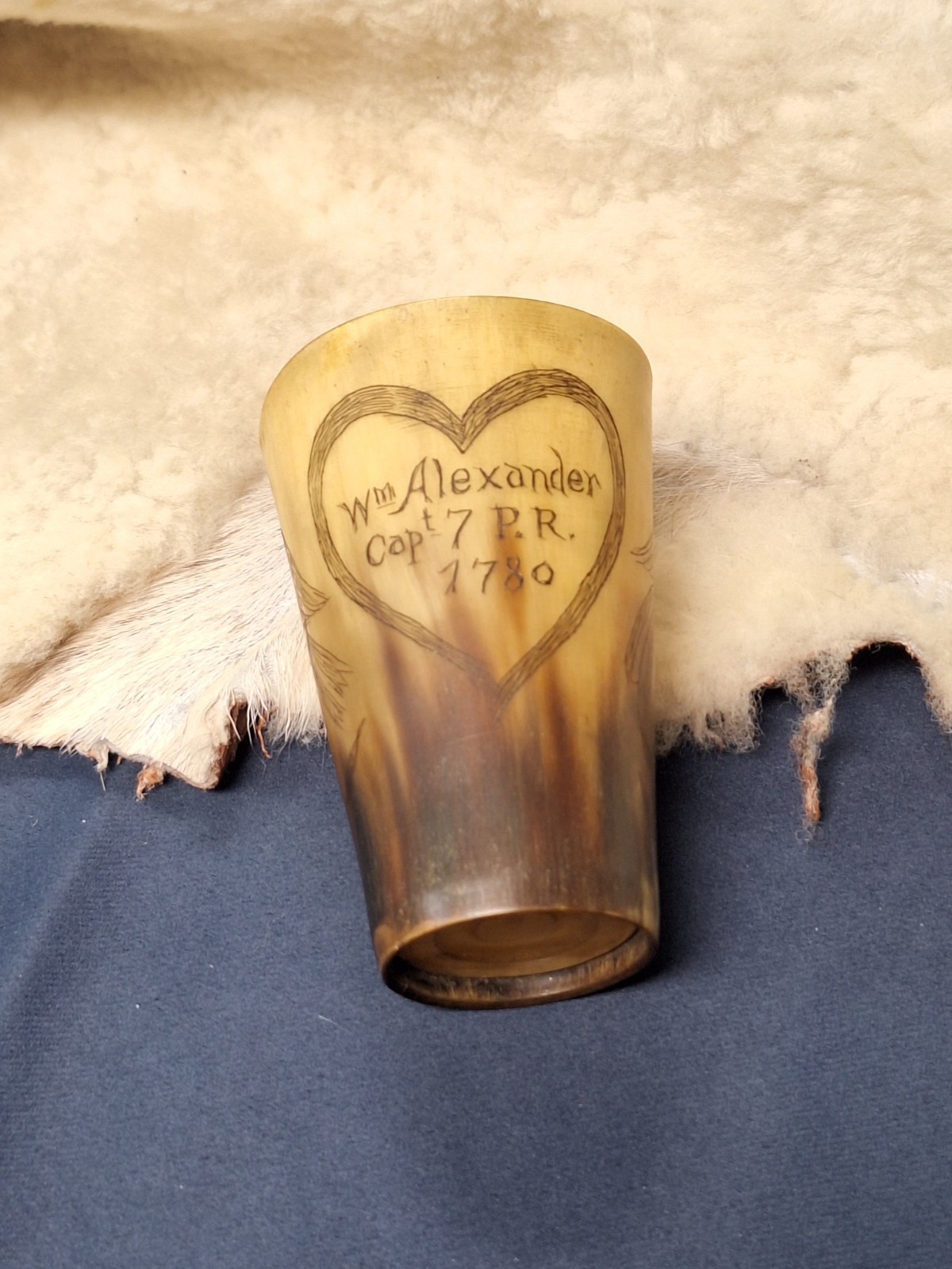 Capt. William Alexander REVOLUTIONARY WAR Continental Army Horn Beaker C.1780 