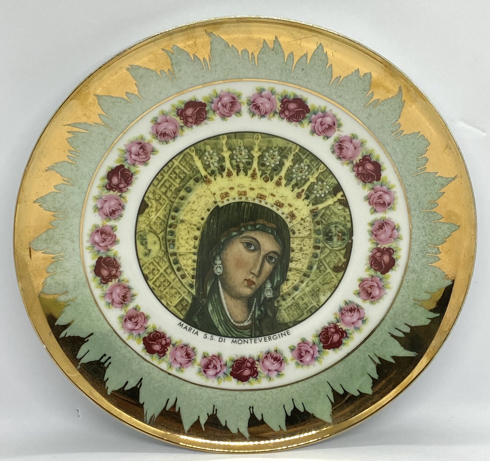 Rare Heinrich & Co Bavaria Germany Large Plate With Virgin Mary 9.3/4 “ Rare Heinrich & Co Bavaria Germany Large Plate With Virgin Mary 9.3/4 “