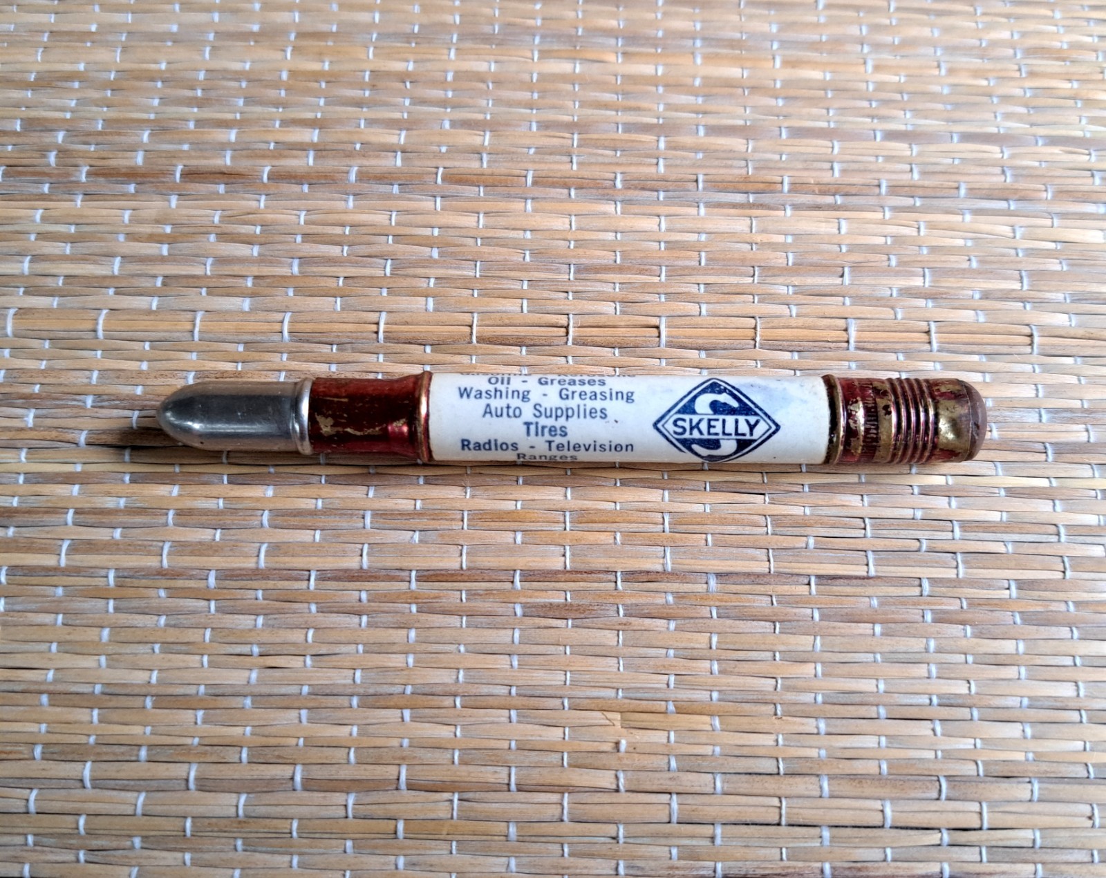 Vtg SKELLY Home OIL Company MORTON ILL Advertising Bullet Pencil GAS Tires AUTO Vtg SKELLY Home OIL Company MORTON ILL Advertising Bullet Pencil GAS Tires AUTO