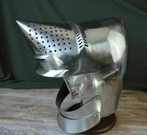Custom SCA HMB 14 Gauge Steel Medieval Combat Bascinet Griffon Helmet Aventai