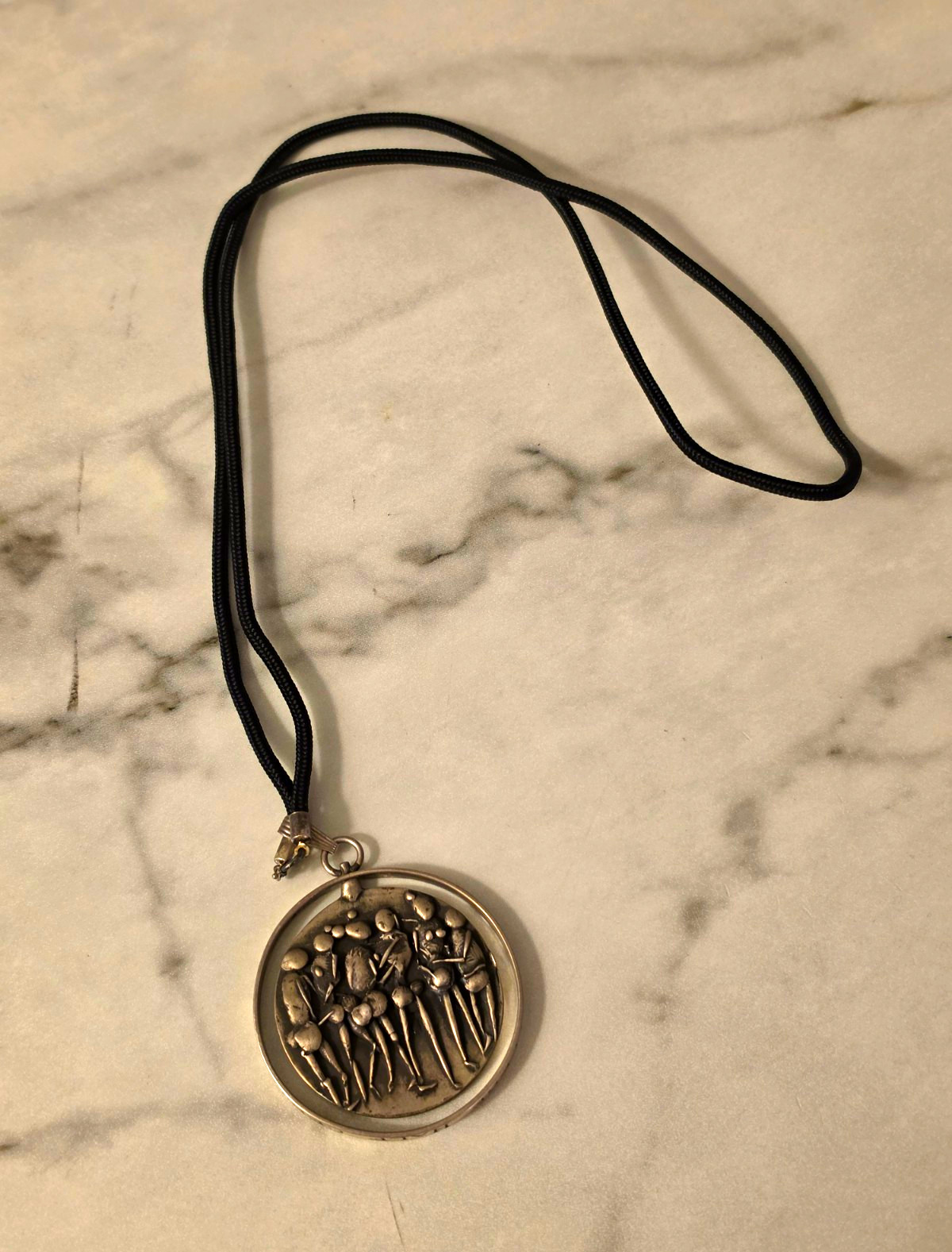 Vintage 1972 Skidmore College Sterling Silver Half Century Award Medal Pendant 