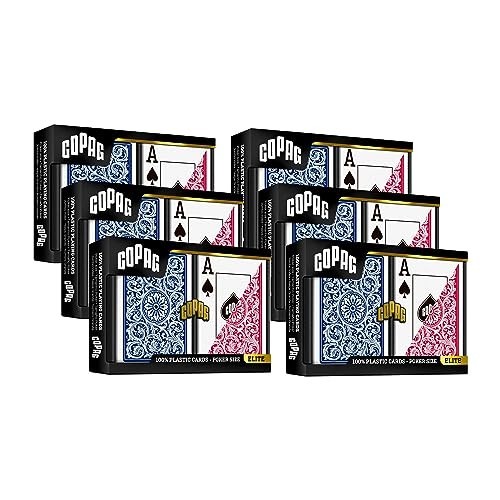 1546 Design 100% Plastic Playing Cards, Poker Size Standard Red/Blue Jumbo In... 1546 Design 100% Plastic Playing Cards, Poker Size Standard Red/Blue Jumbo In...