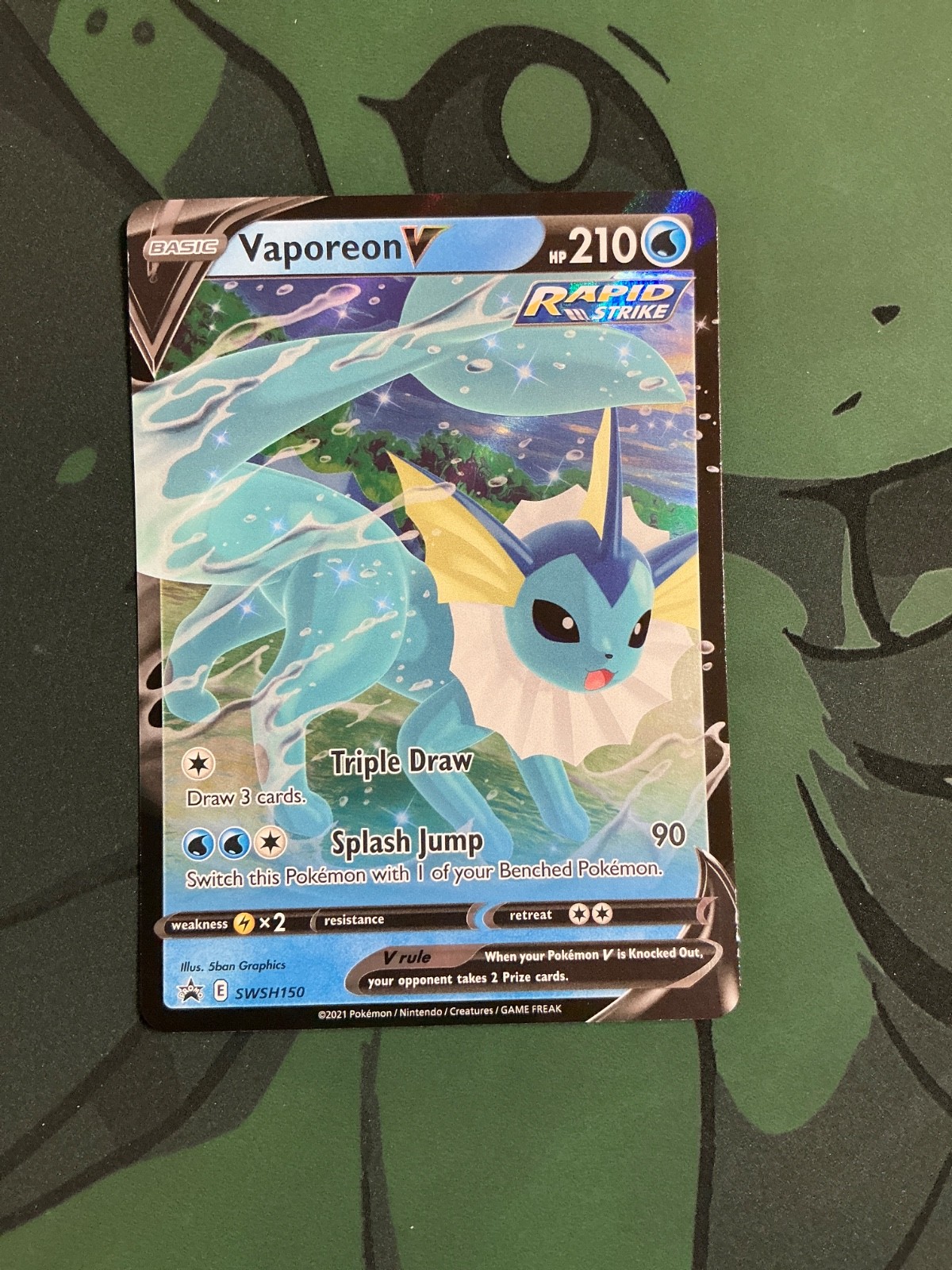 Vaporeon V SWSH 150 Promo Pokemon TCG NM EN Vaporeon V SWSH 150 Promo Pokemon TCG NM EN