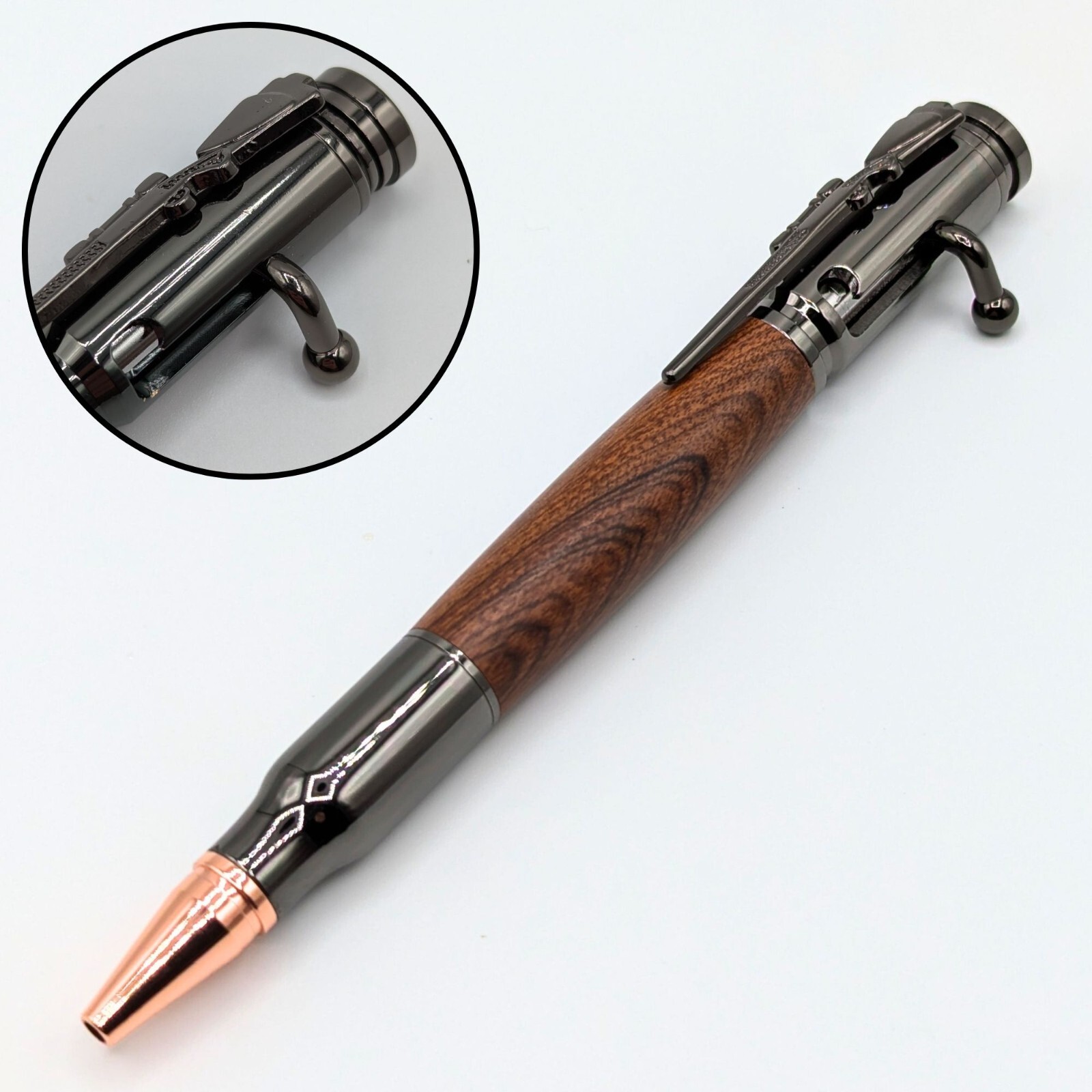 Bolt Action Pen Bullet Gunmetal Wood Material Great Gift Dad Friend Groomsman Bolt Action Pen Bullet Gunmetal Wood Material Great Gift Dad Friend Groomsman