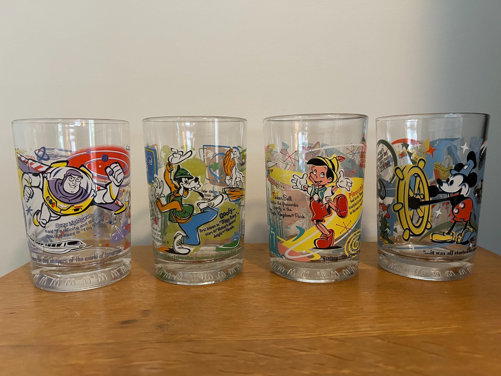 McDonalds Walt Disney World 100 Years of Magic Glasses Cups Set of 4 Mickey ++