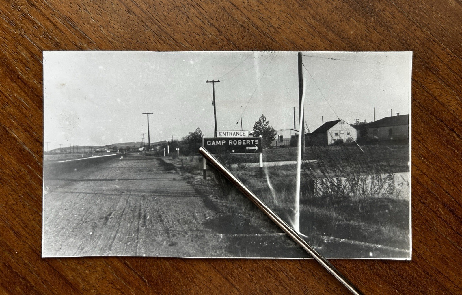 Vintage 1949 Camp Roberts Entrance Sign California National Guard Original Photo Vintage 1949 Camp Roberts Entrance Sign California National Guard Original Photo