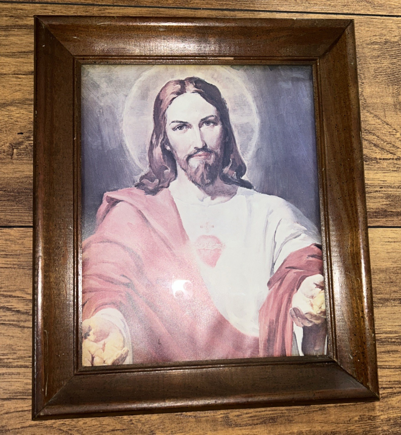 vintage Sacred Heart Of Jesus Print In Frame 8x10 vintage Sacred Heart Of Jesus Print In Frame 8x10