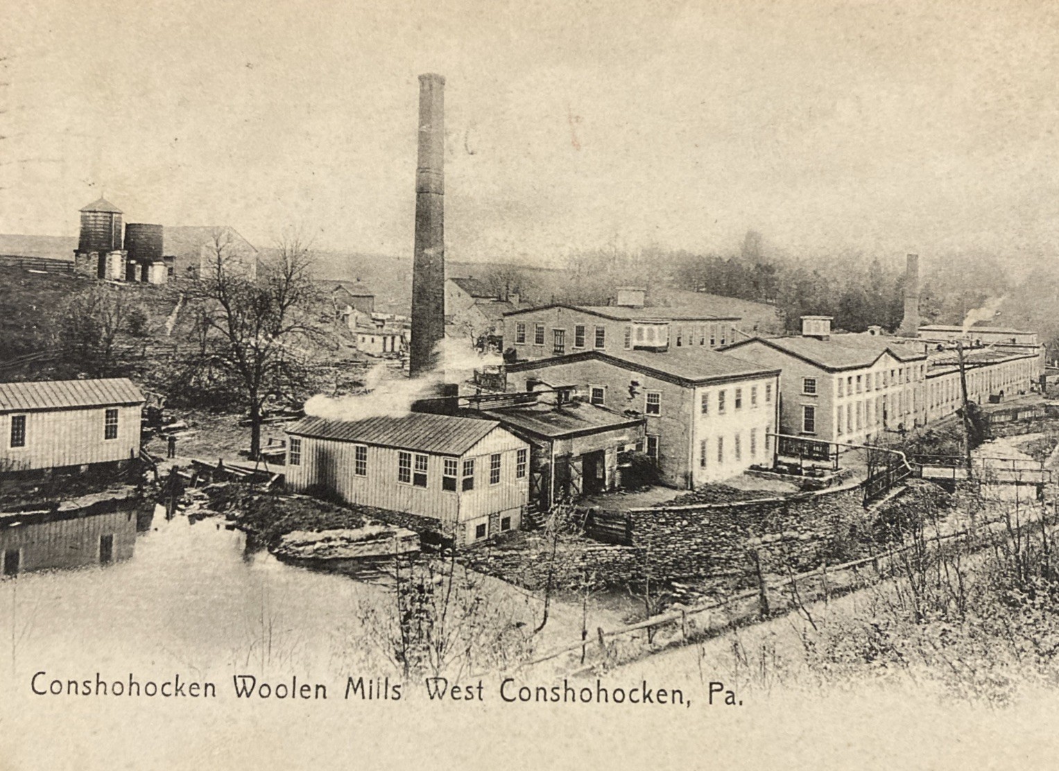 Woolen Mill West Conshohocken Pennsylvania Postcard Early 1900s Woolen Mill West Conshohocken Pennsylvania Postcard Early 1900s