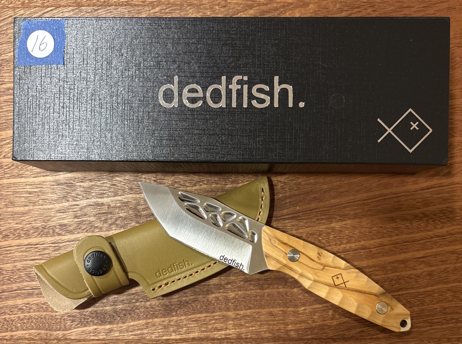 Dedfish McCrea VG10 Stainless Steel W/ Olive Wood Handle And Leather Sheath New Dedfish McCrea VG10 Stainless Steel W/ Olive Wood Handle And Leather Sheath New