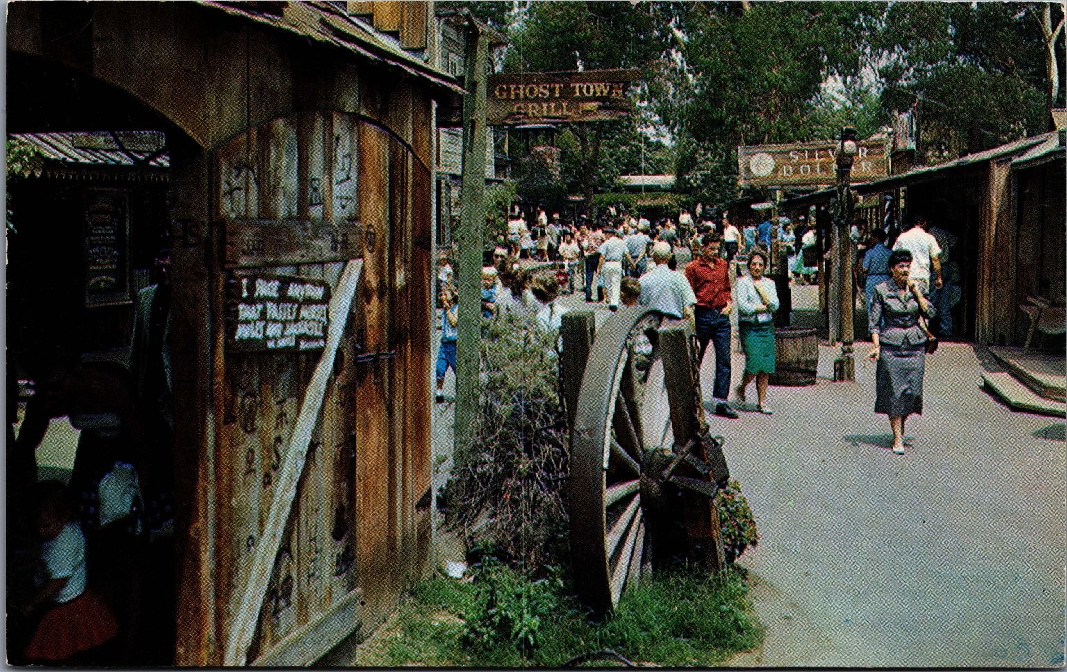 Vintage Knott's Berry Farm Ghost Town Street Scene Postcard Plastichrome Vintage Knott's Berry Farm Ghost Town Street Scene Postcard Plastichrome