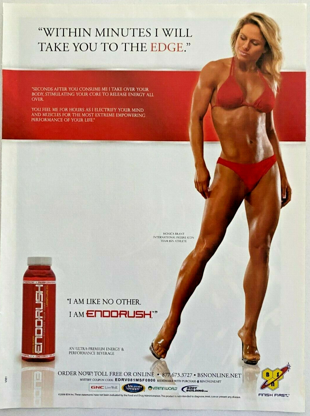 ENDORUSH Ultra Premium Energy & Performance Beverage 2006 Print Ad