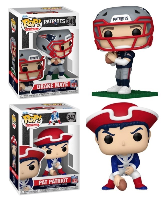 Drake Maye & Pat Patriot (New England Patriots) NFL Funko Pop Combo Drake Maye & Pat Patriot (New England Patriots) NFL Funko Pop Combo