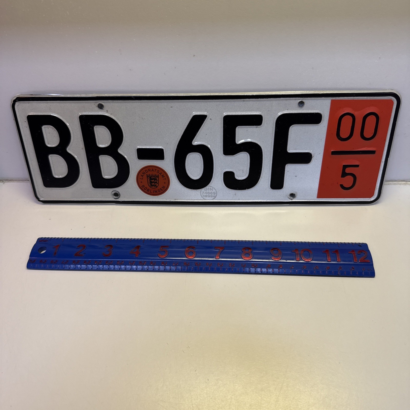 Genuine Vintage Euro Mercedes License Plate Car Tag 2000