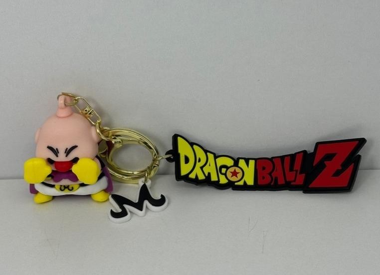 Dragon Ball Z Majin Buu Rubber Keychain Gold Ring Majin M Logo Charm DBZ