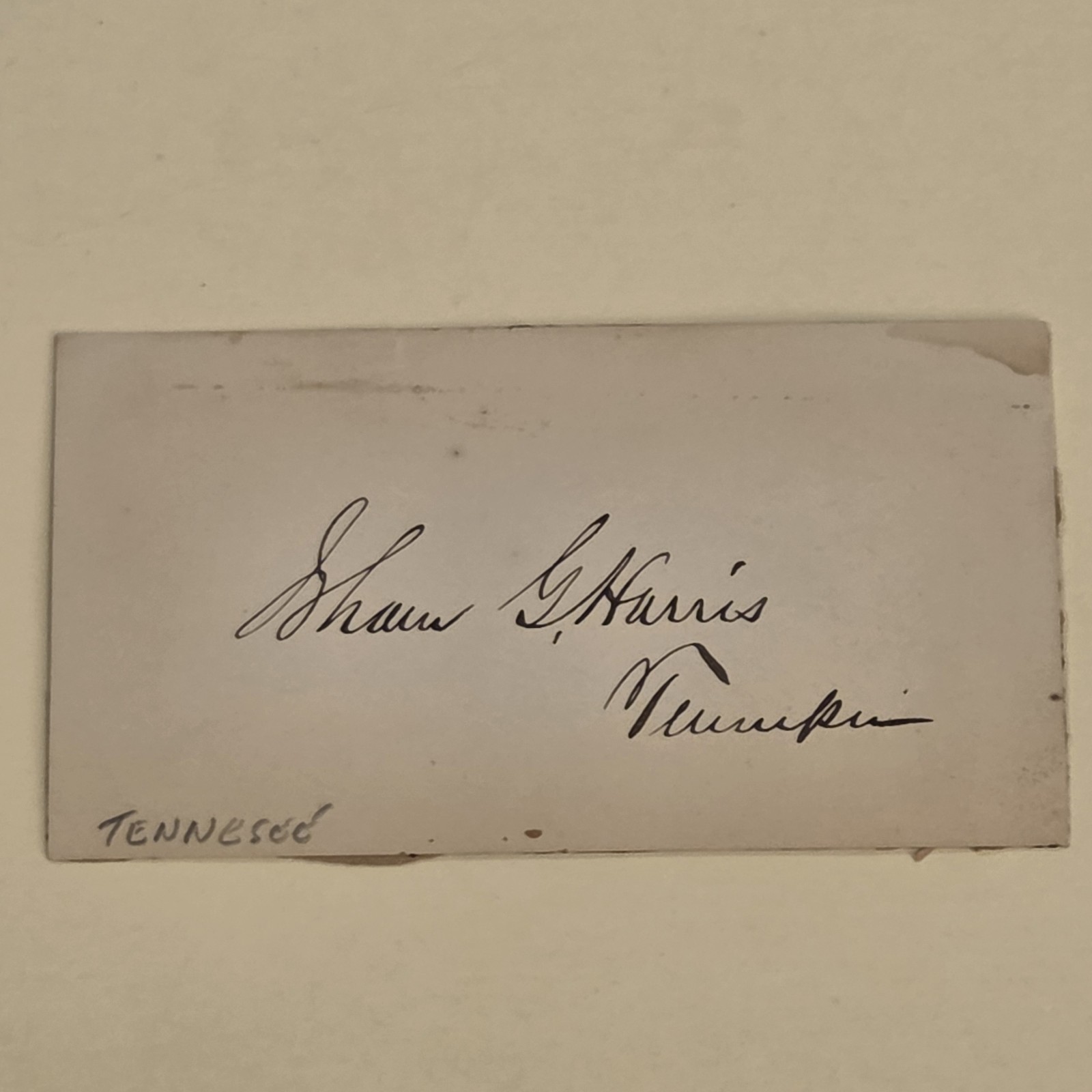 Isham G Harris Signed 1800s Politician Autograph Tennessee Governor Senator