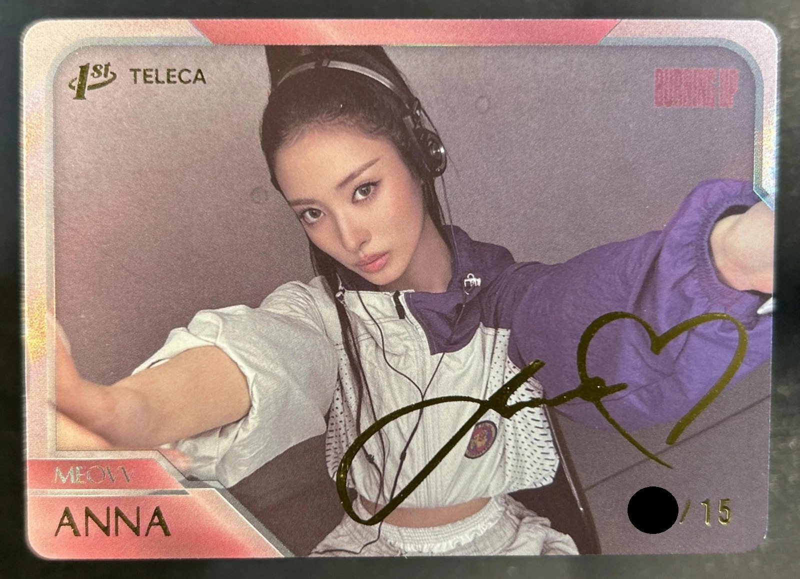 2026 Teleca MEOVV Anna /15 Sig Golden Facsimile Autograph 미야오 안나 1st Rookie 