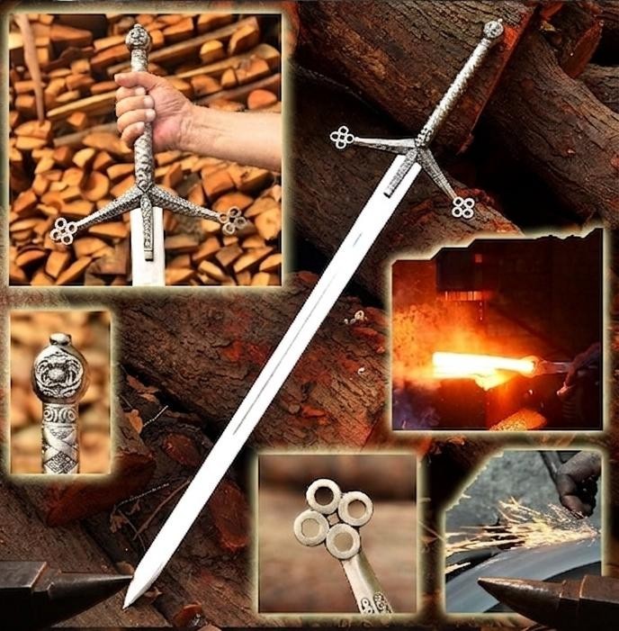 Custom Hand Forged Scottish Claymore Sword Vintage Medieval Wall Display Custom Hand Forged Scottish Claymore Sword Vintage Medieval Wall Display