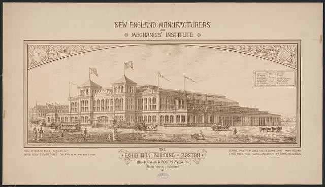 Boston MA 1880s Exhibition Building New England Manufacturers Institute