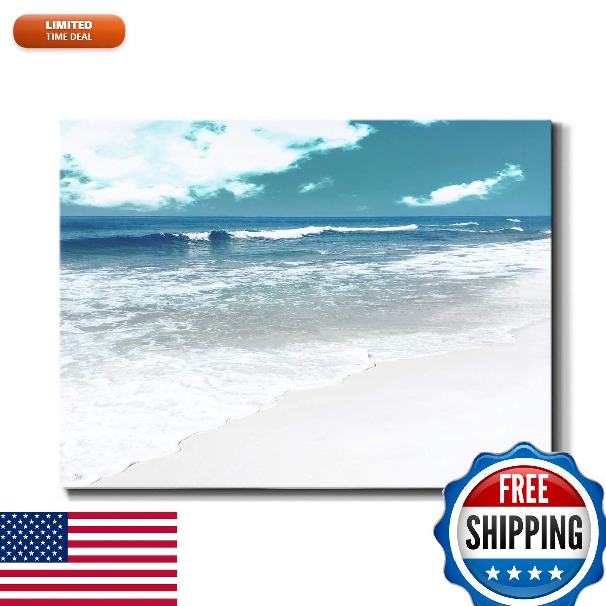 Renditions Gallery Rolling Wave Canvas Wall Art 32 in H x 48 in W Renditions Gallery Rolling Wave Canvas Wall Art 32 in H x 48 in W