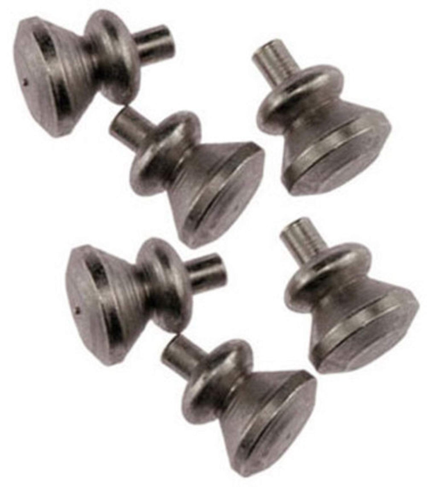 Dollhouse Miniature Set of 6 Satin Nickel Finish Round Door Knobs, Charcoal