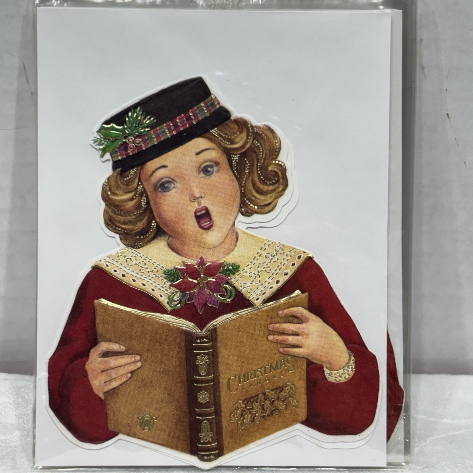 VTG Carol’s Rose Garden, Carol Wilson Christmas Cards Set Of 11 Girl Caroler