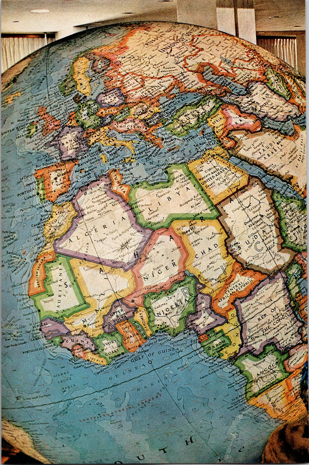 Antique 1964 Map of Europe and Africa - Vintage Cartography Print