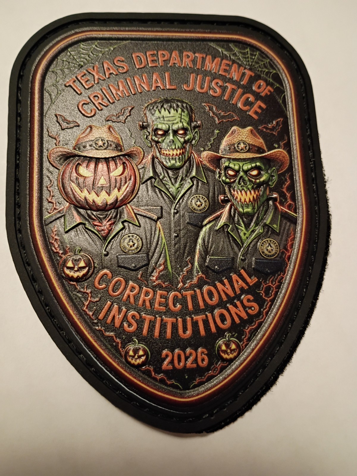 Texas Department of Criminal Justice PVC Halloween Patch w/hook & loop