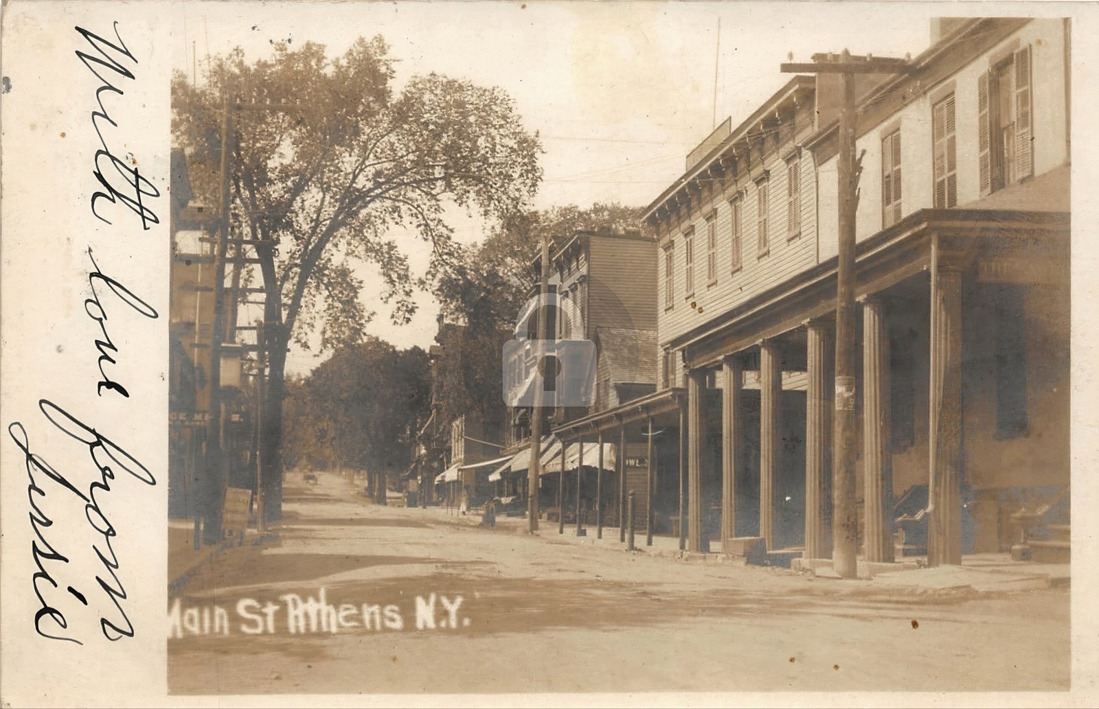 Athens New York c1910 Main Street Stores RPPC Photo Postcard COPY Athens New York c1910 Main Street Stores RPPC Photo Postcard COPY