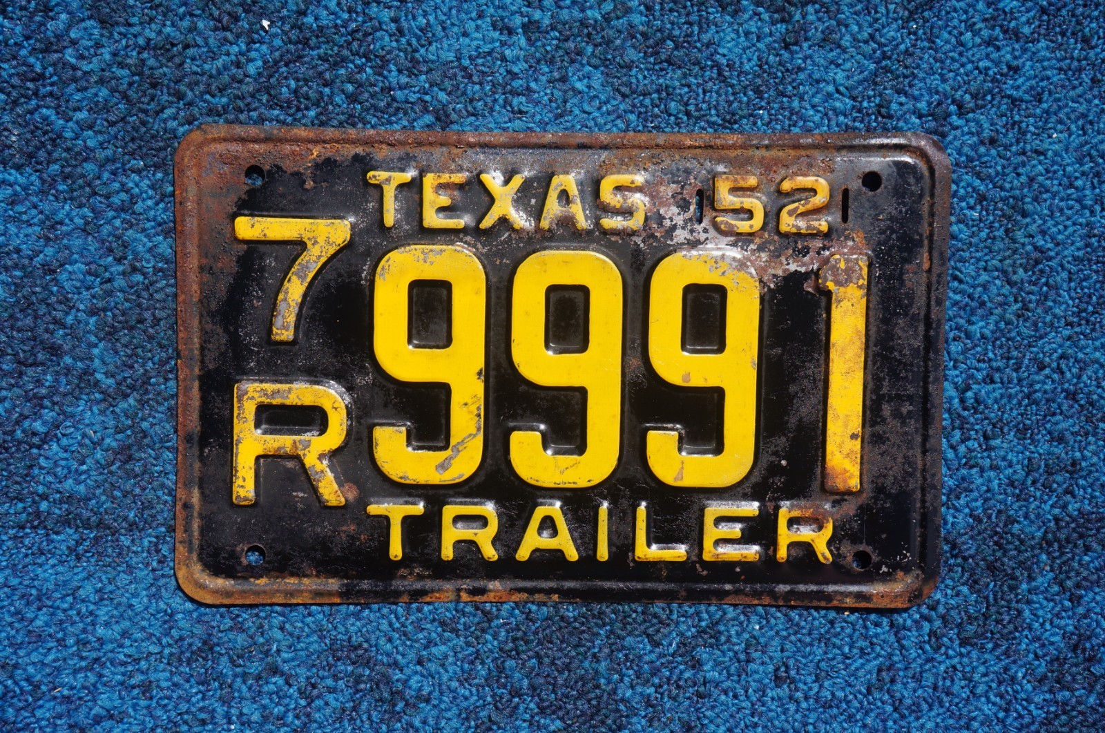 1952 Texas Trailer License Plate 1952 Texas Trailer License Plate