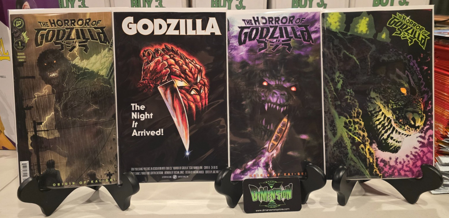 THE HORROR OF GODZILLA #1 COVERS A, B, C & D SET OF 4 ORIGIN OF KAI-SEI IDW 2026