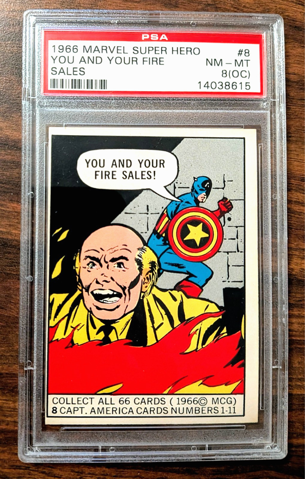 1966 DONRUSS MARVEL SUPER HEROES #8 PSA 8 (oc) CAPTAIN AMERICA ONLY 8 HIGHER