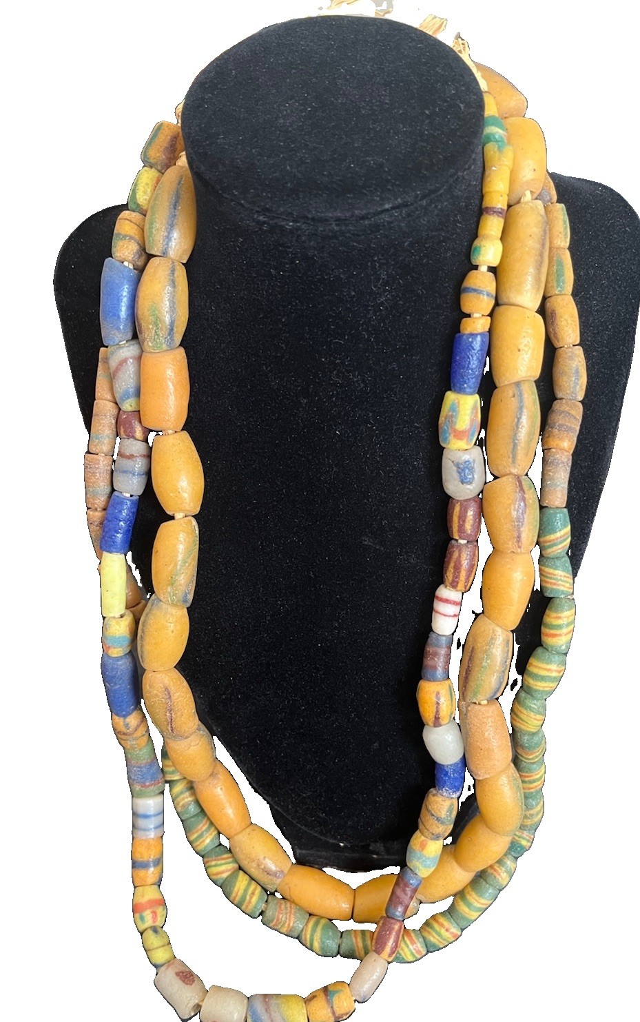 Antique Vintage Assorted Venetian African Mosaic Millefiori Eye Trade Beads Lot