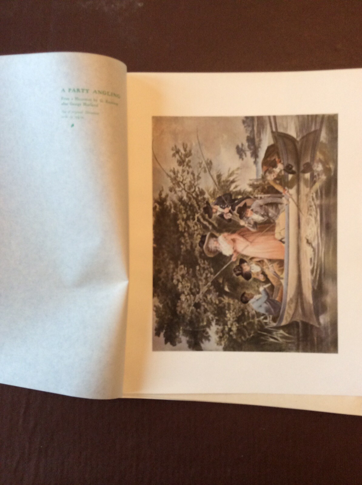 Kvc2 Edwardian Book Plate 1900s A Party Angling By George Morland Kvc2 Edwardian Book Plate 1900s A Party Angling By George Morland