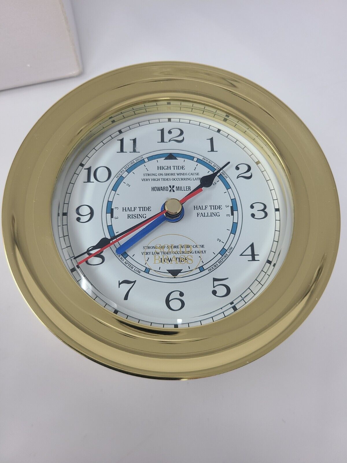 Howard Miller SHIP'S CLOCK, Solid Brass QUARTZ, TIME and TIDE for East Coast