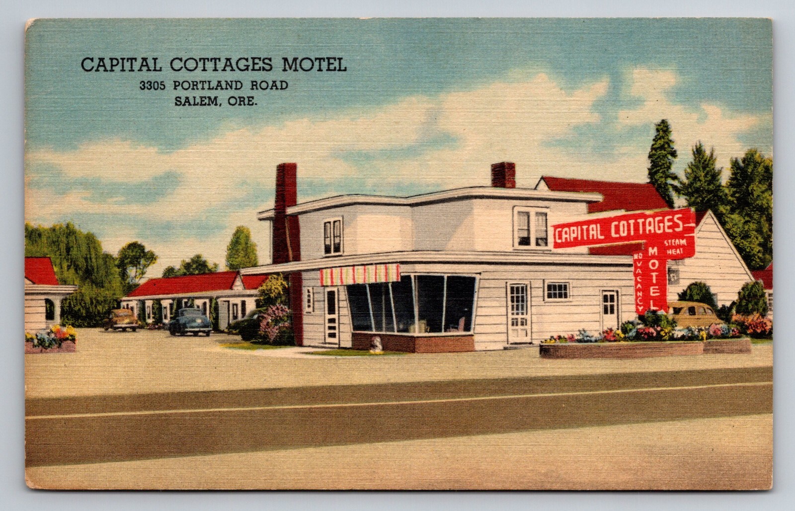 Salem Oregon Capital Cottages Motel 3305 Portland Road VTG UNP C.1935 Postcard
