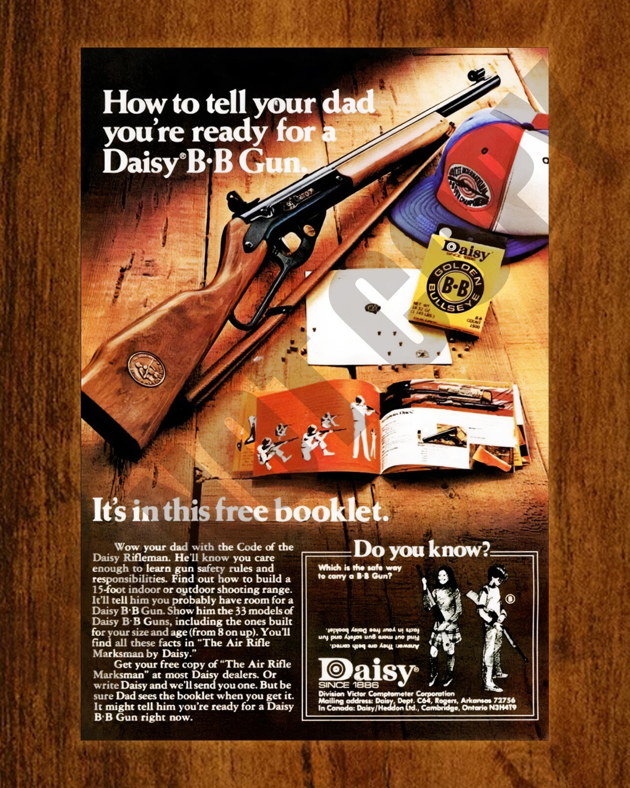 1975 Daisy BB Gun Magazine Advertisement Promo Ad Repro 8x10 Photo