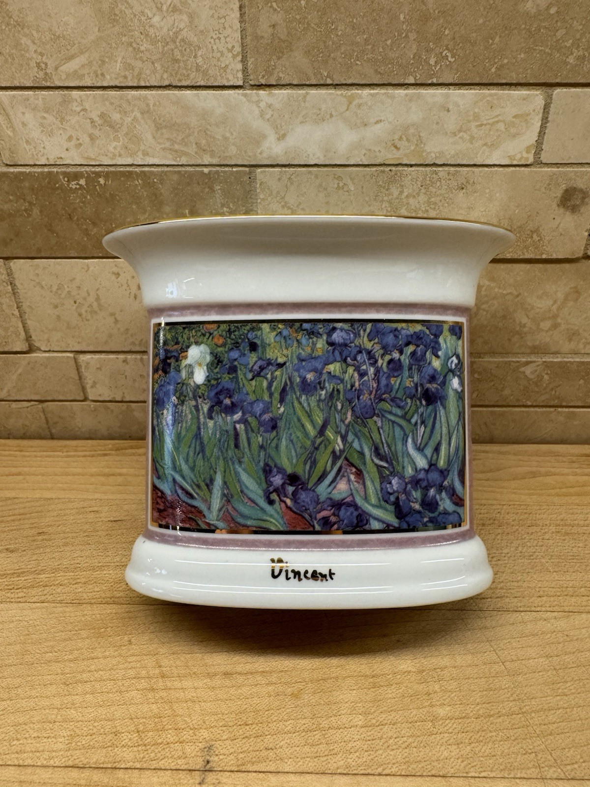 Vincent Van Gogh “Irises” Oval Vase Vincent Van Gogh “Irises” Oval Vase