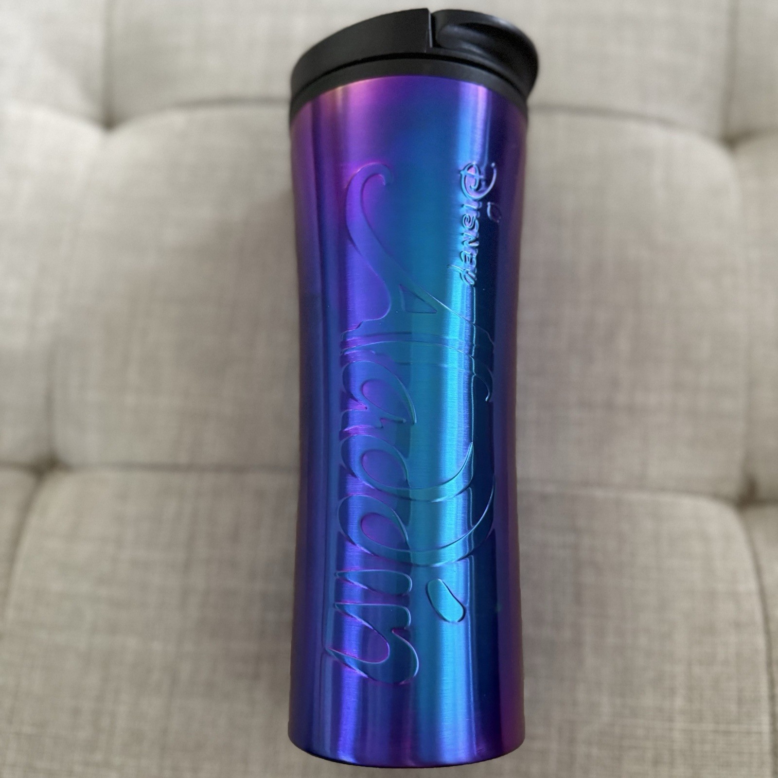 Disney’s Aladdin Travel Mug with Lid - Irridescent Color Shifting - NEW - RARE