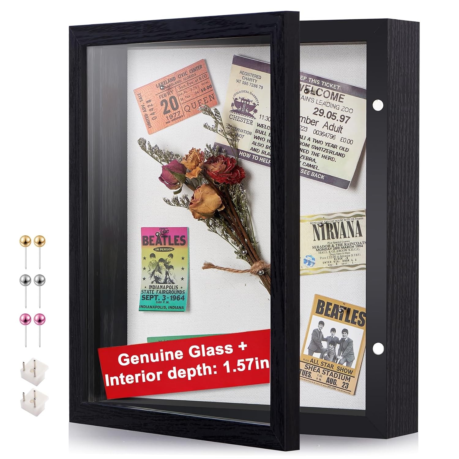 8x10 Black Deep Shadow Box Picture Frame with HD Clear Glass