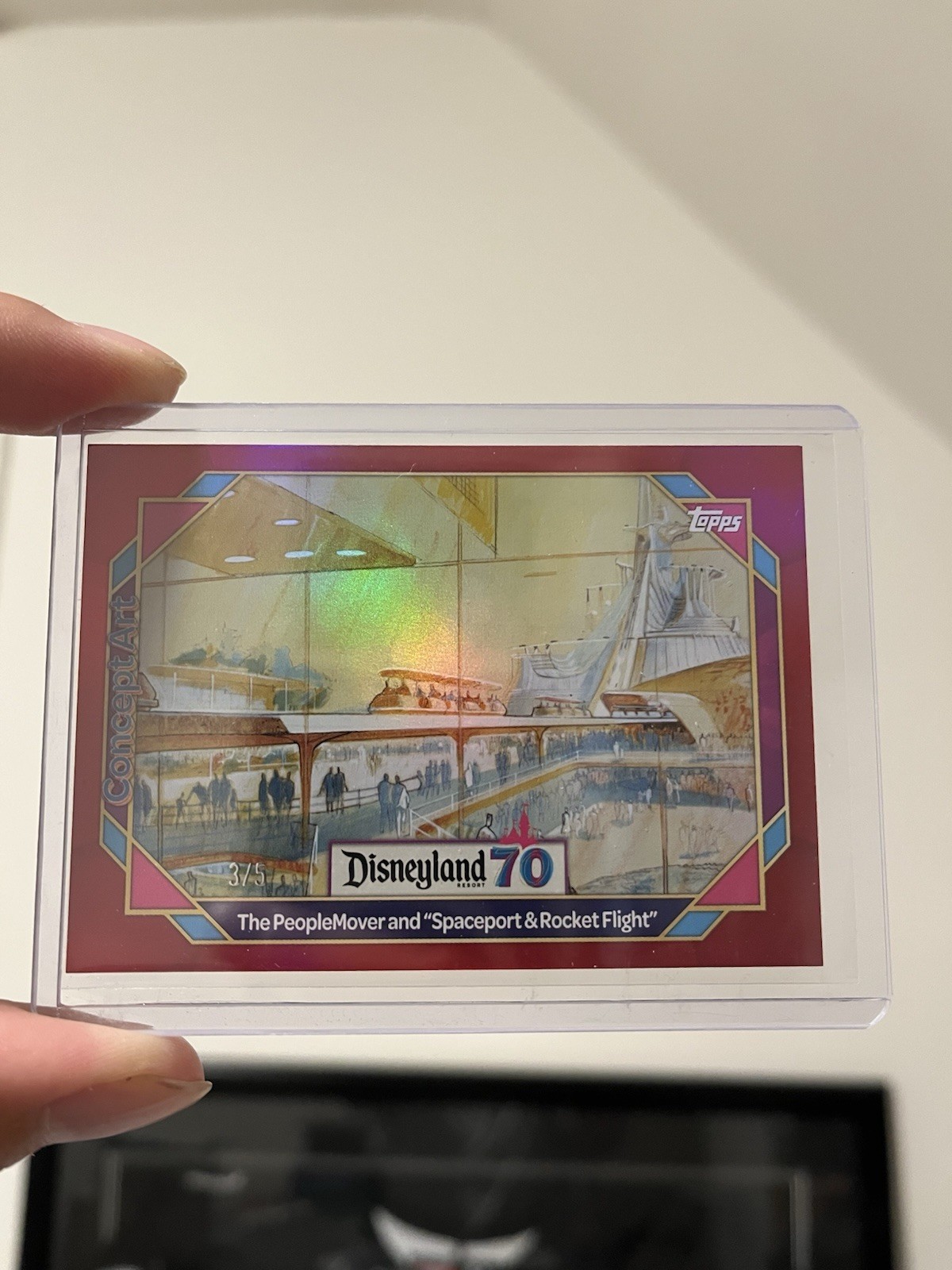 2025 Topps Disneyland 70th PeopleMover Rocket Flight Concept Art Red Foil #/5