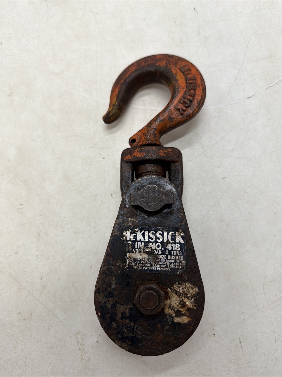 Vintage McKissick Snatch Block Pulley with Hook 3\