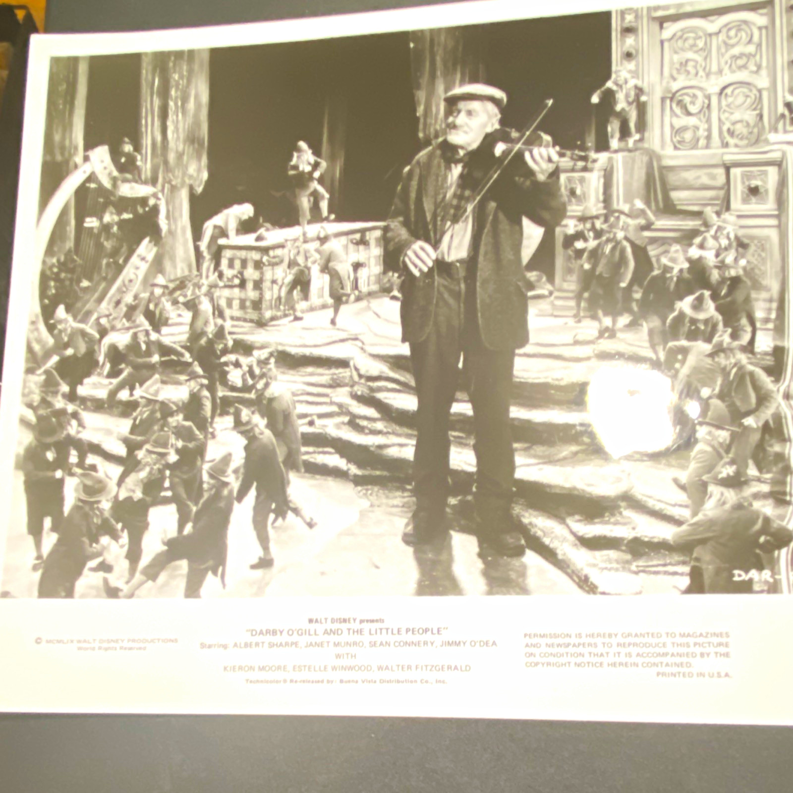 Vintage B&W Press Photograph Lot of 4 Sean Connery Darby O'Gill Movie