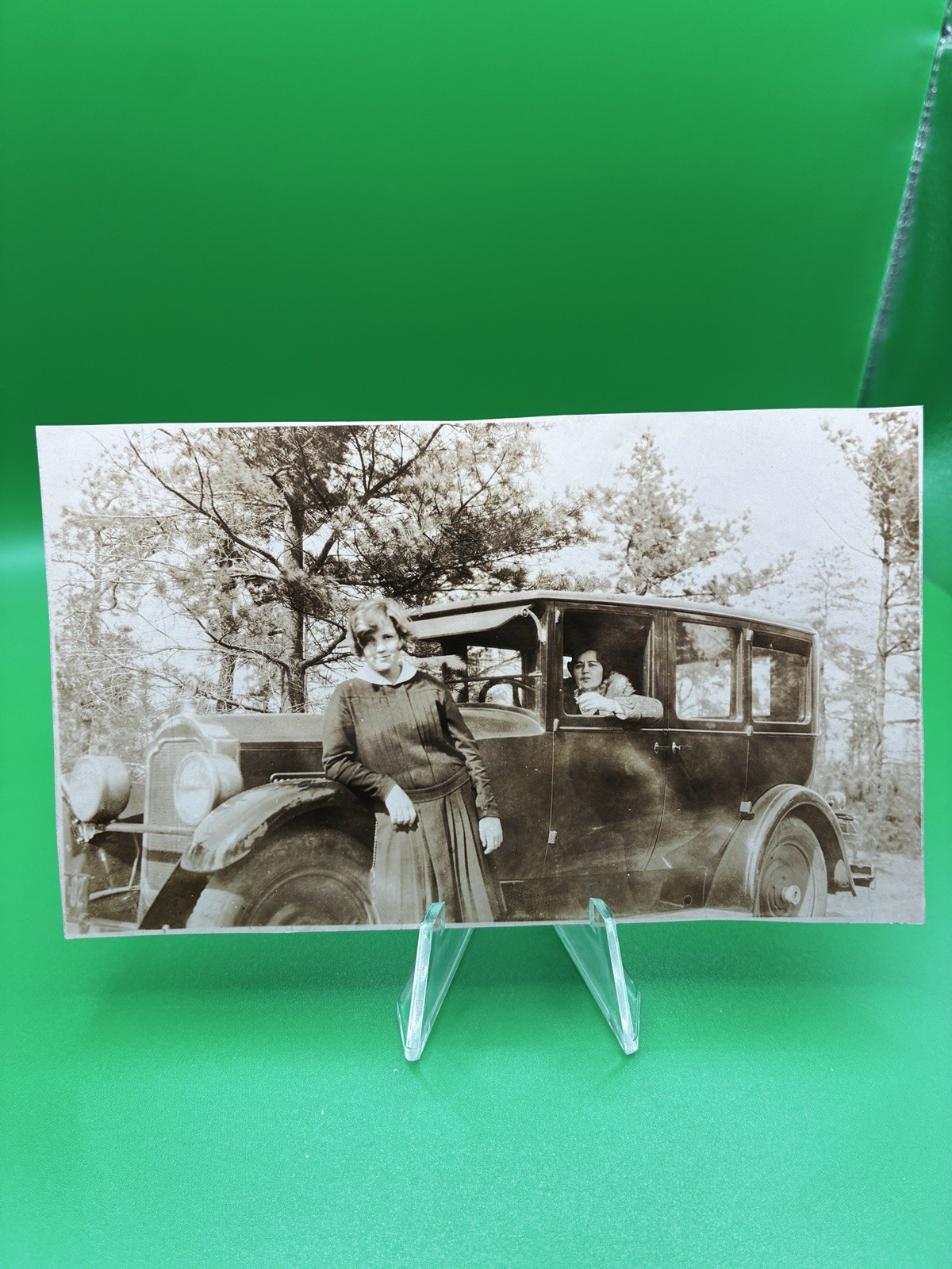 1920s Two Women With Antique Sedan Automobile Original Vintage Snapshot Photo 1920s Two Women With Antique Sedan Automobile Original Vintage Snapshot Photo