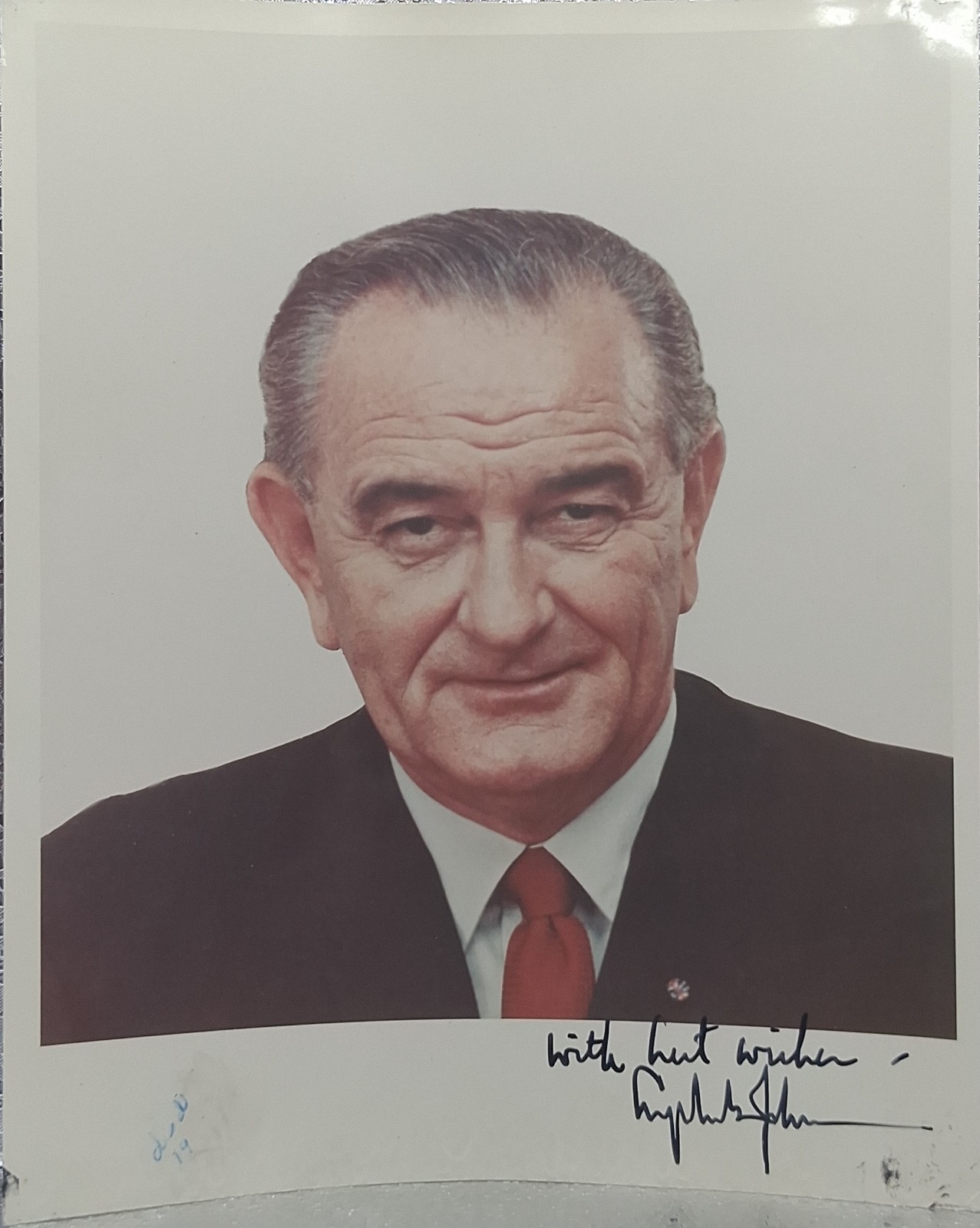 Lyndon B Johnson Signed 8x10 Photo LBJ + White House Secretary Letter