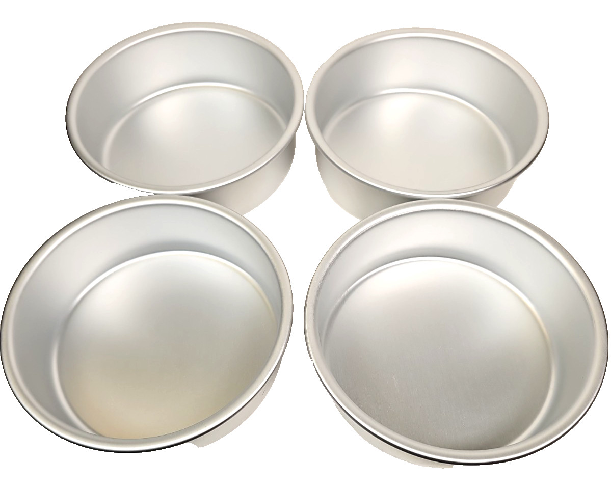 Wilton Round 6x2 inch Round Cake Pans Aluminum 4 Piece Set 2105-2185 Wilton Round 6x2 inch Round Cake Pans Aluminum 4 Piece Set 2105-2185
