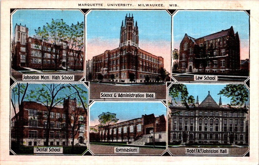 Vintage Postcard View of Campus Marquette University Milwaukee Wisconsin WI 6082